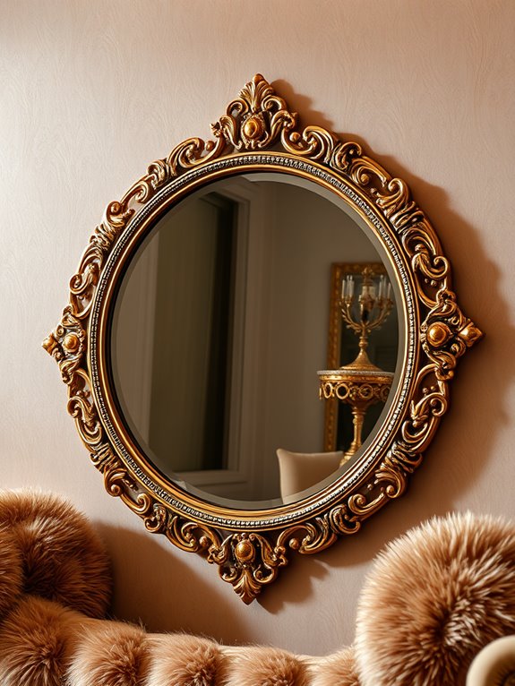 elegant gold accented mirror
