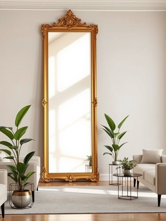 elegant leaning mirror design