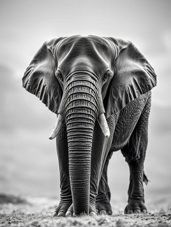 elegant monochrome elephant imagery