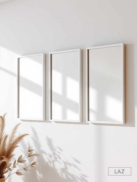 elegant white framed mirror
