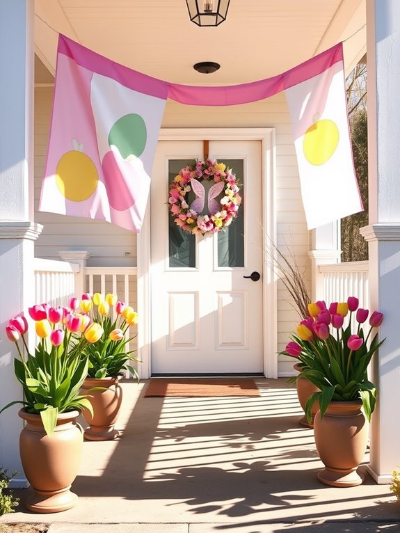 festive colorful banners display