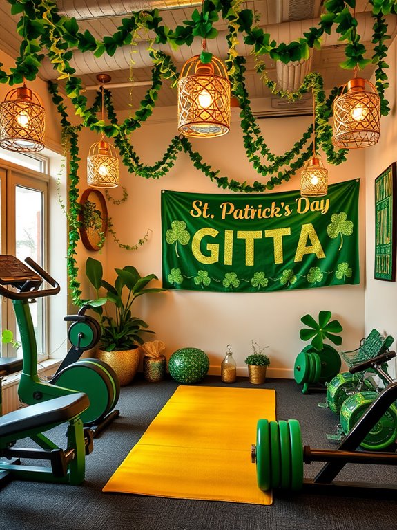 festive green and gold