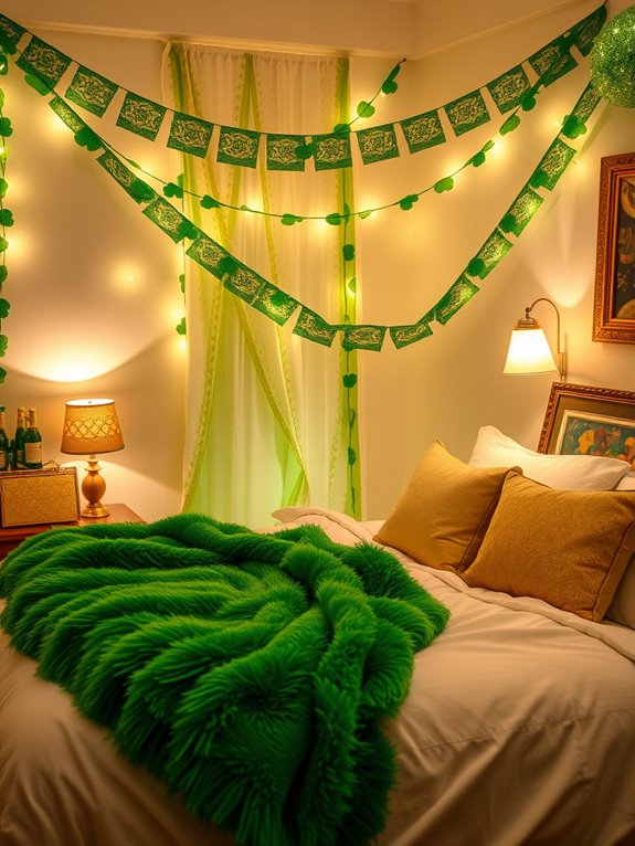festive green and gold
