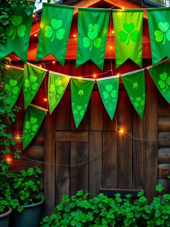 festive green flag decorations