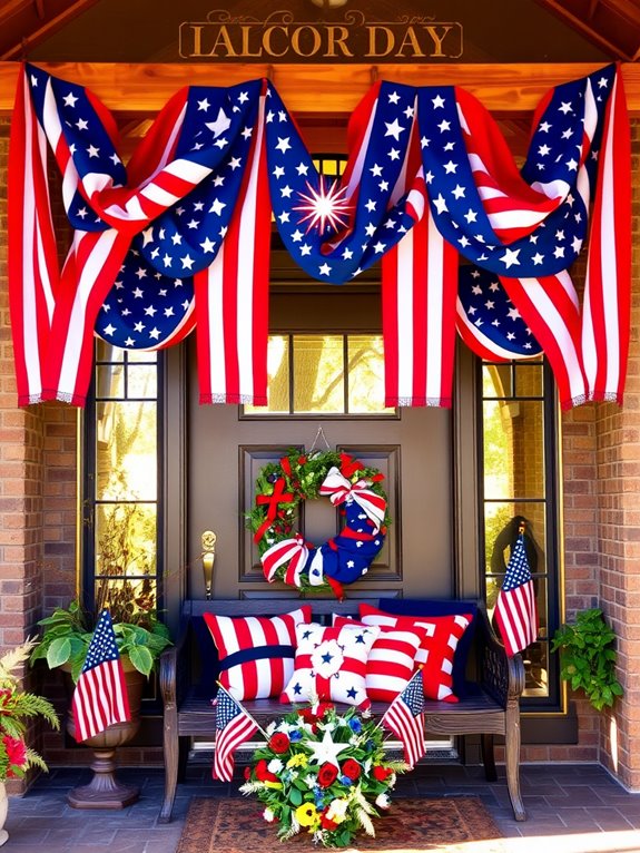 festive patriotic decorations display