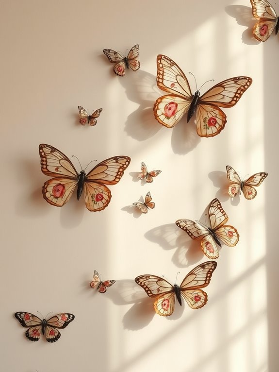 floral butterfly vintage stickers