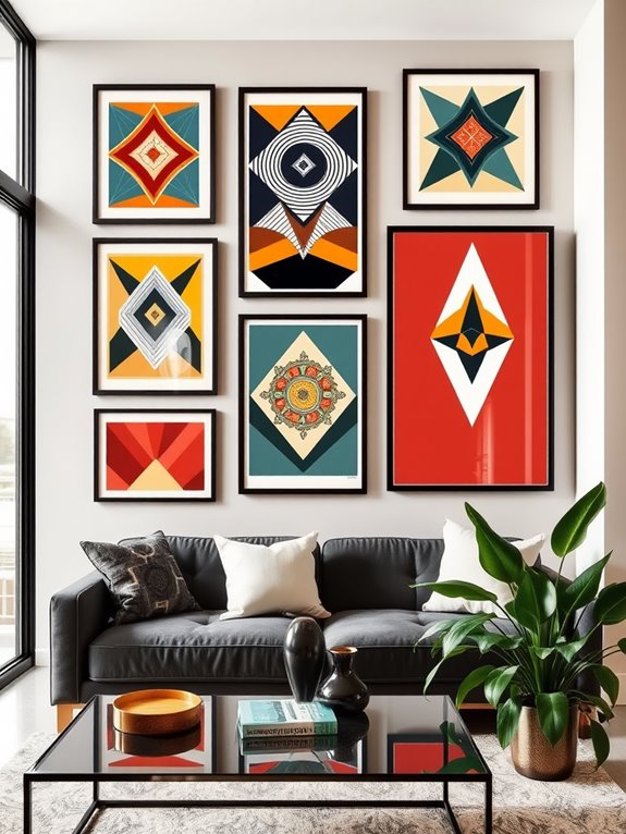 framed geometric artwork elegance
