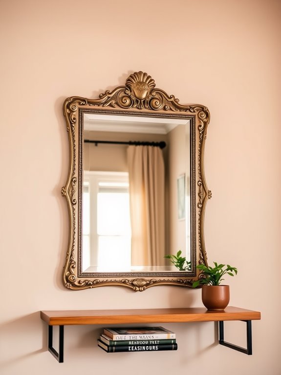 functional mirror shelving design