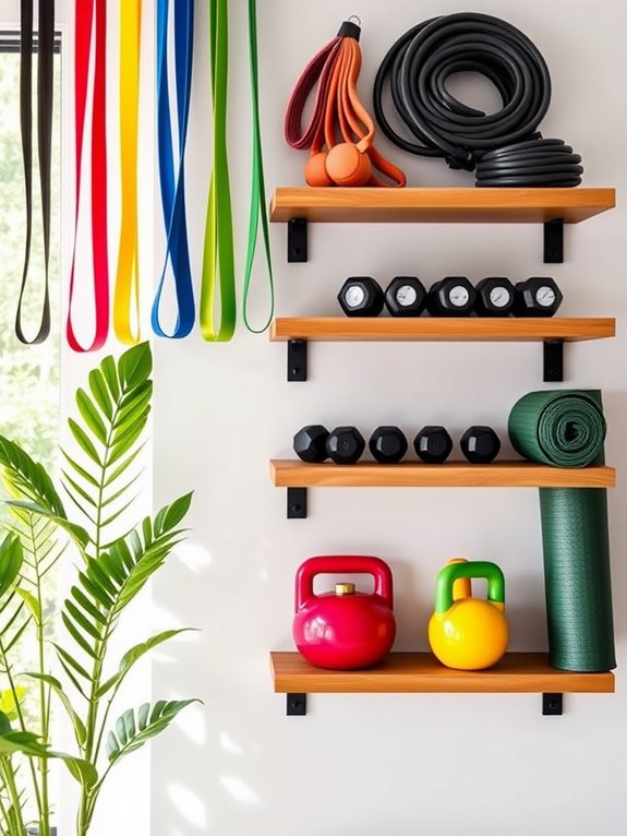 gear organization wall shelves