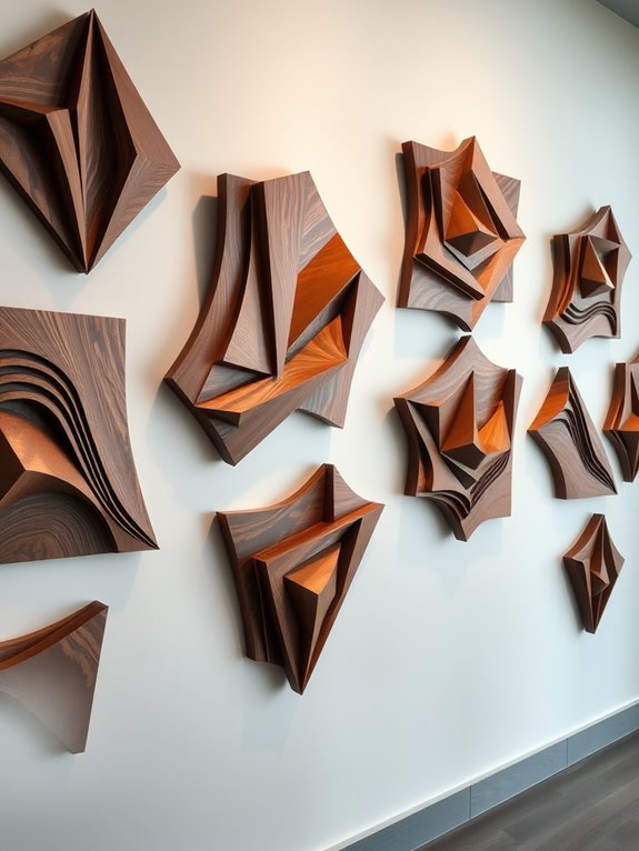 geometric wooden wall decor