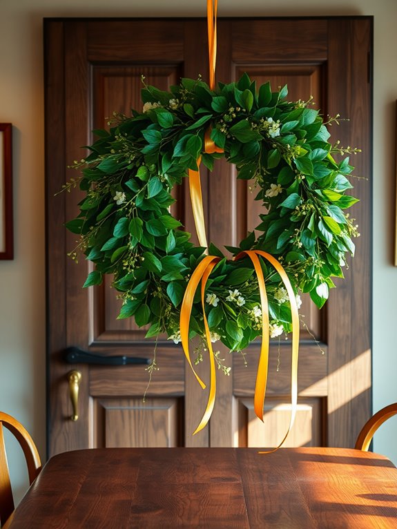 gold accented festive wreaths