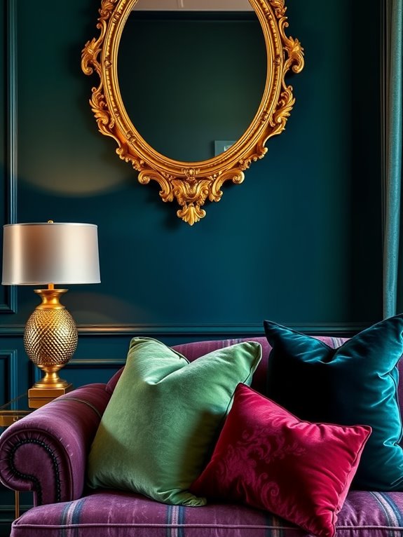 gold mirrors and bold textures