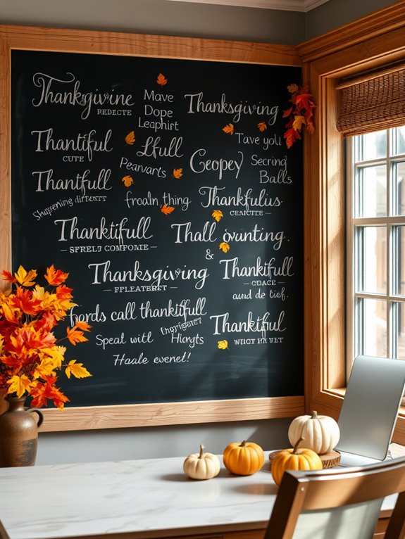 gratitude messages chalkboard wall