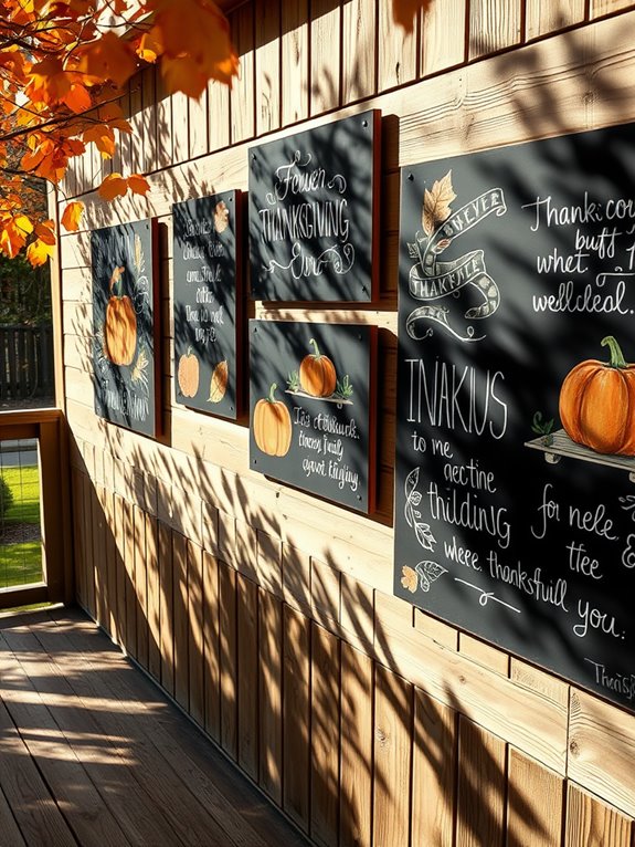 gratitude messages on chalkboard