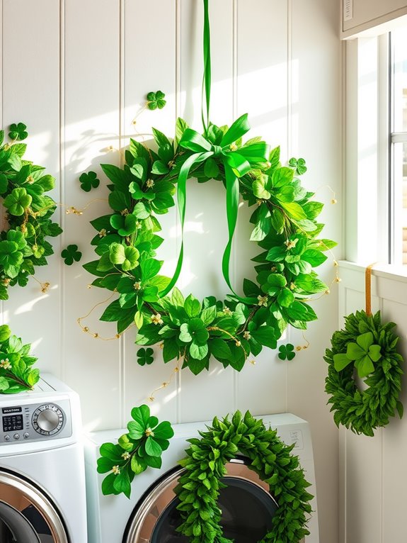 green accented festive wreaths