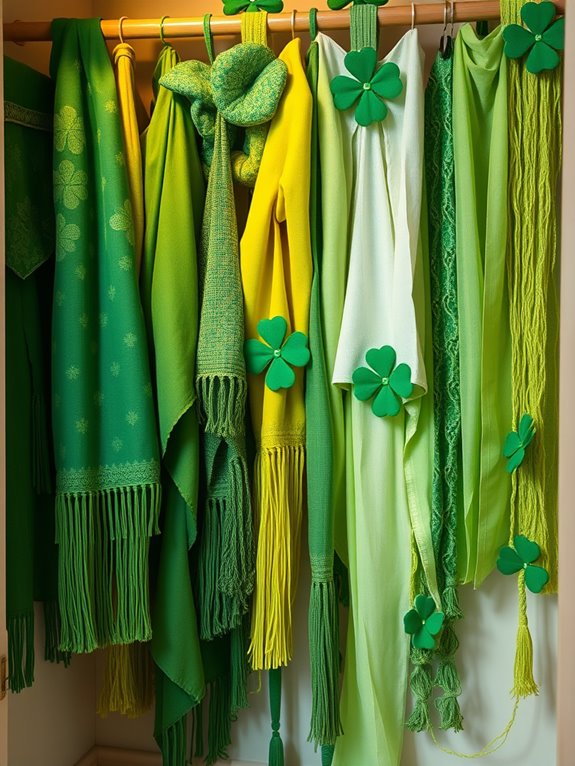 green textile wall decor
