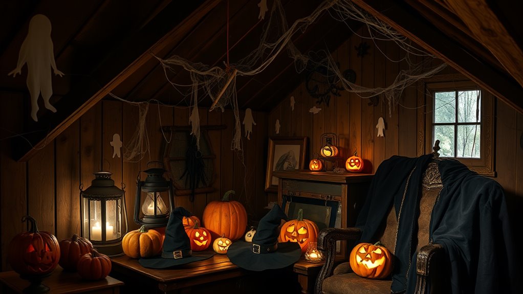 halloween themed attic decorations ideas