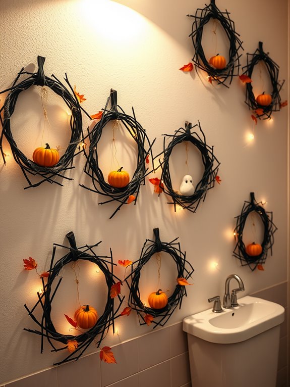 halloween themed decorative wreaths