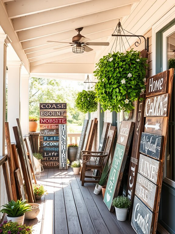 handcrafted natural wood signage
