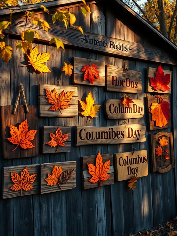 handcrafted natural wood signage