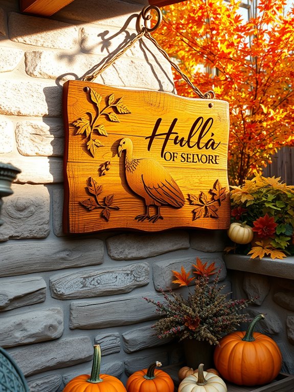 handcrafted natural wood signage