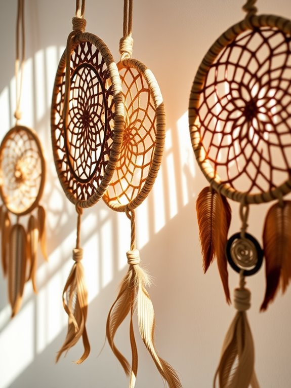 handcrafted rattan dreamcatcher art