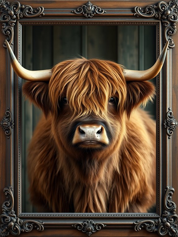 highland cow vintage decor