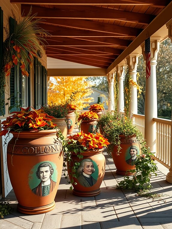 historical figure terracotta planters