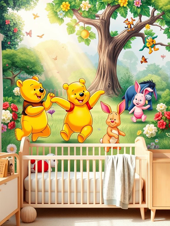 hundred acre wood adventure mural
