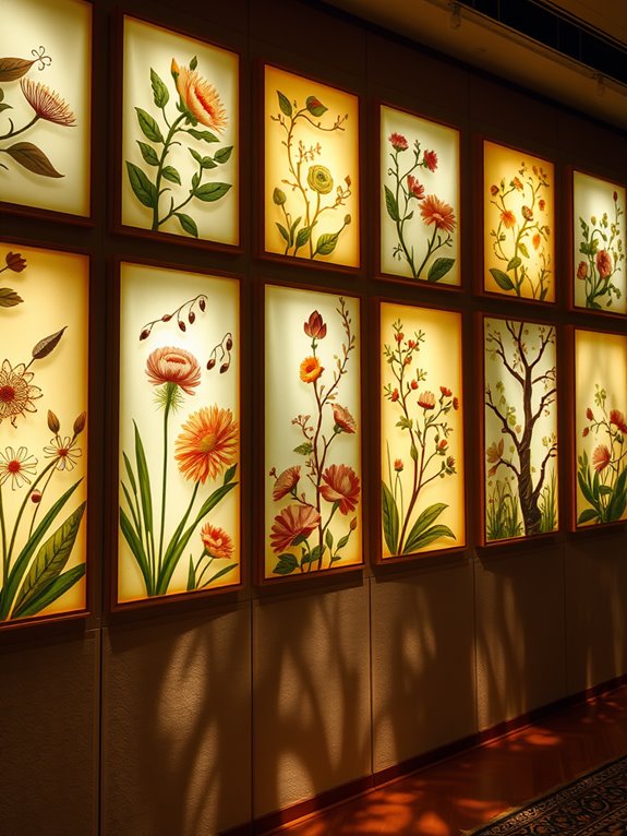 illuminated nature themed panels