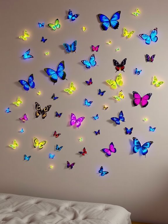 luminous butterfly wall decor