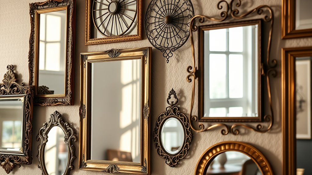 metal framed wall mirrors