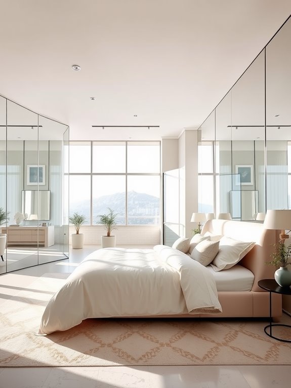 mirrors create spacious ambiance