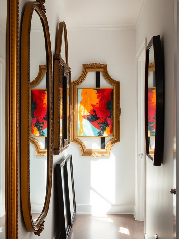 mirrors enhance artwork display