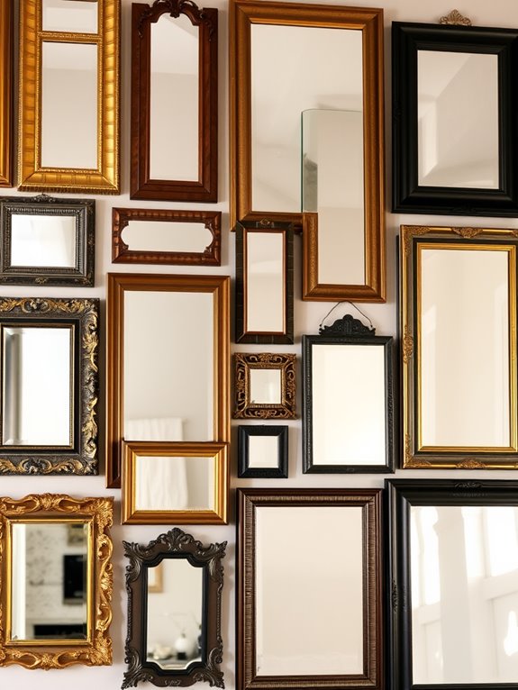 mixed mirror gallery wall
