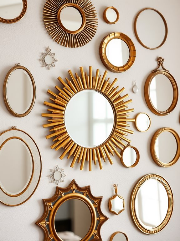 mixed mirror gallery wall