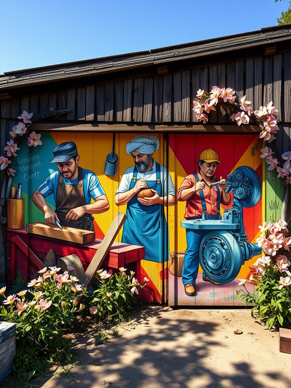 murals honoring various professions