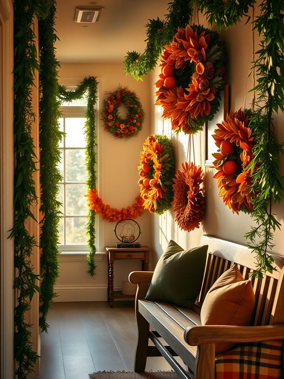 natural decor with wreaths