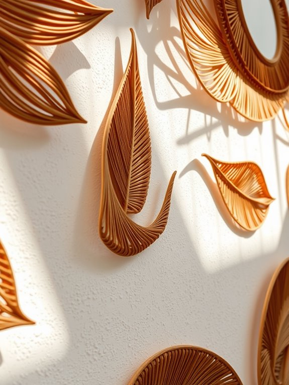 natural rattan leaf art