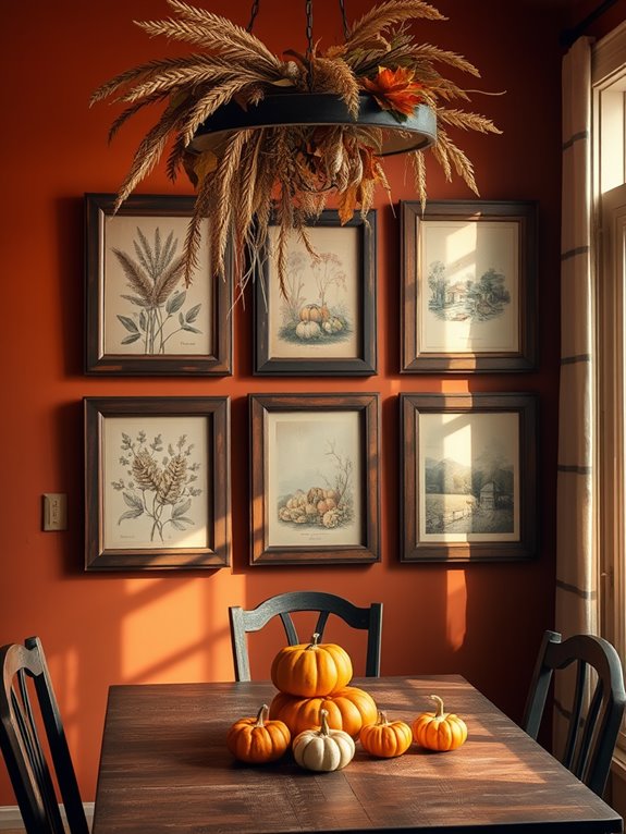 nature inspired gallery wall