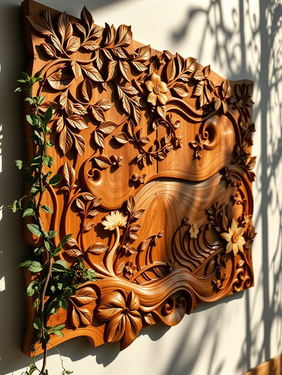 nature themed wooden artwork