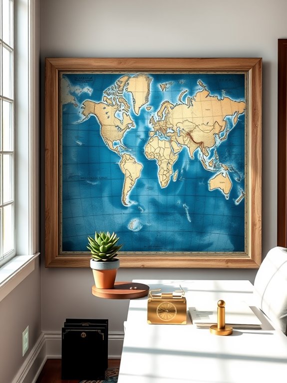 nautical maps as decor