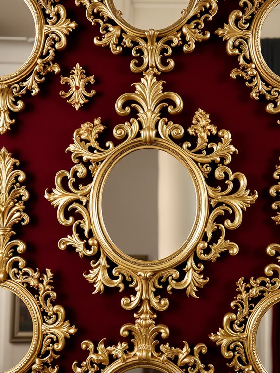 ornate gold baroque mirror