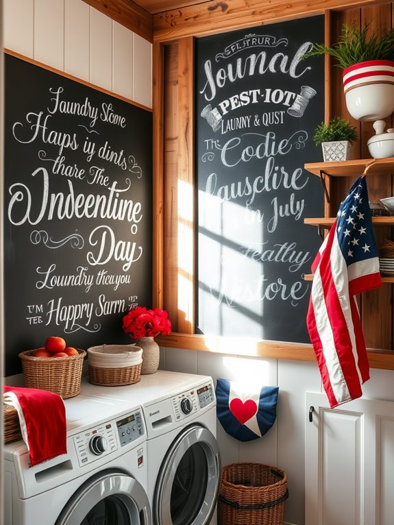 patriotic chalkboard art display