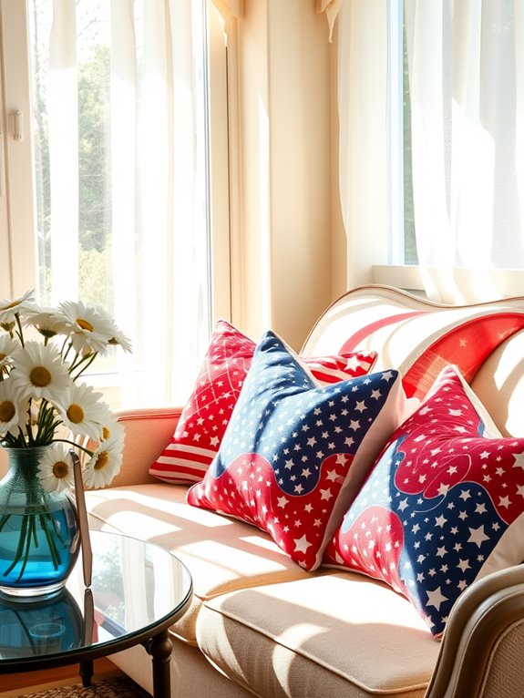 patriotic colored decorative cushions