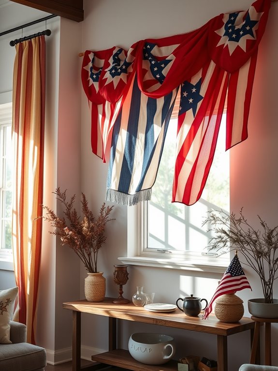 patriotic colored fabric banners