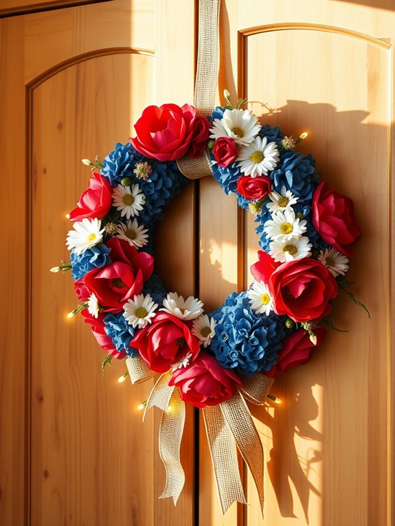 patriotic colored wreath decoration