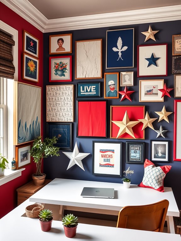 patriotic colors gallery wall