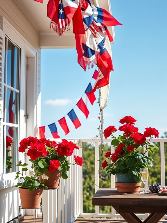 patriotic decorative fabric display