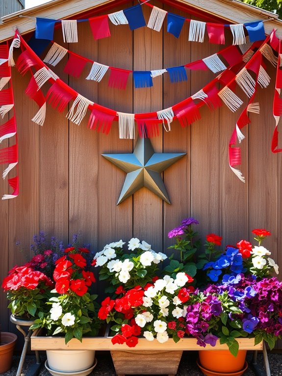 patriotic festive planter displays